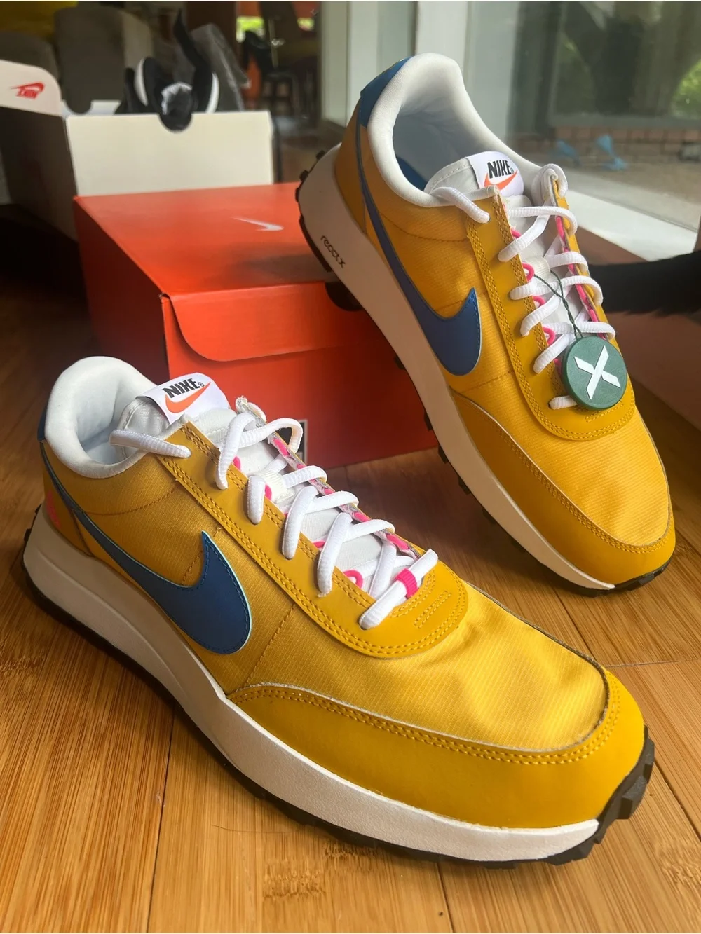 Nike ACG LDV Men’s Yellow Sneakers with Blue Swoosh 12